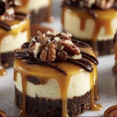 Mini Turtle Cheesecakes 
