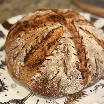 Garlic, Rosemary, Parmesan Sourdough 