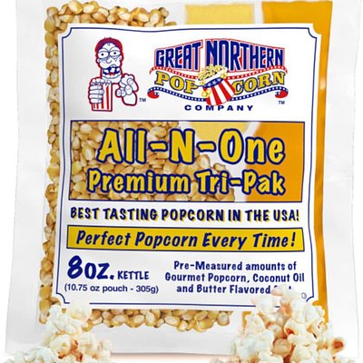 8oz Popcorn Machine Popcorn Packets - All-in-One Movie Theater Style Popcorn Kernels, Salt, and Oil  