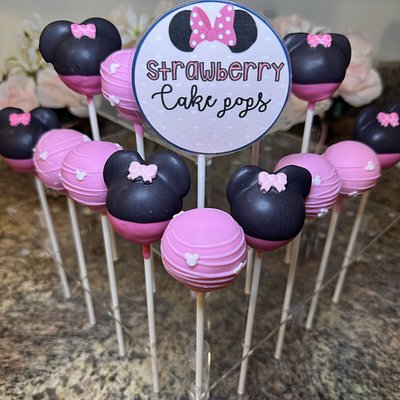 Minie Mouse Themed Cake Pops 