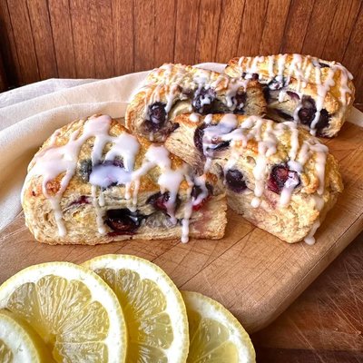 Blueberry Lemon Sourdough Scones