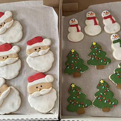 Assorted Decorated Christmas Cookies