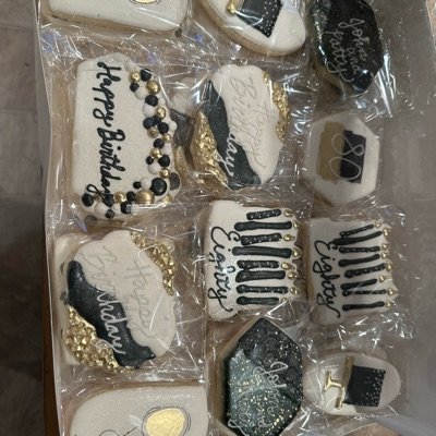 Sugar Cookies 1 Doz W/ Gold/air Brushing/writing