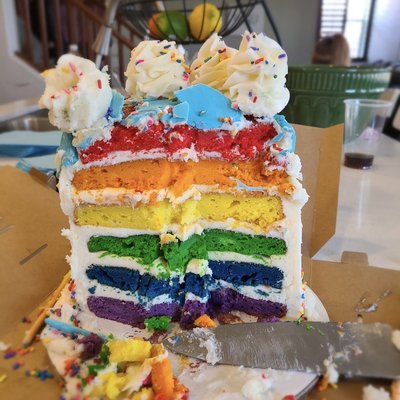 5” Six Layer Rainbow Cake (Serves 12-16)