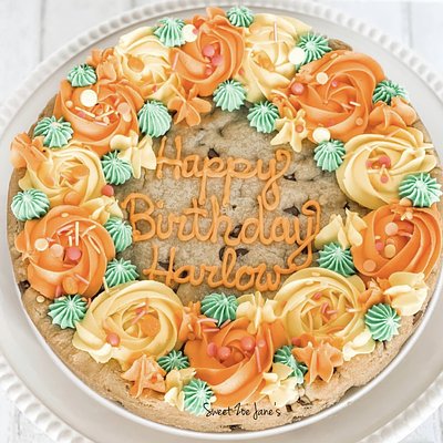 Custom XL 13” Cookie Cake Pick Your Flavor Topped With Icing 