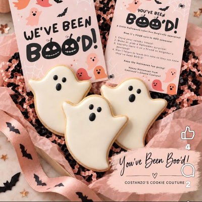 Ghost Boo Cookies!! 3 Ct 