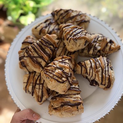 Chocolate Peanut Butter Sourdough Scones • 6 Pack