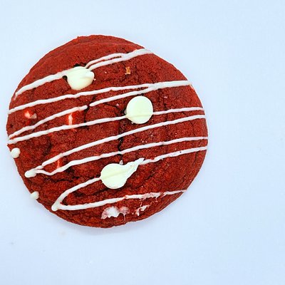 Red velvet cookie with white chocolate chips