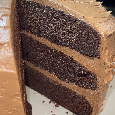 Three Layer Chocolate Cake, With German Chocolate Buttercream