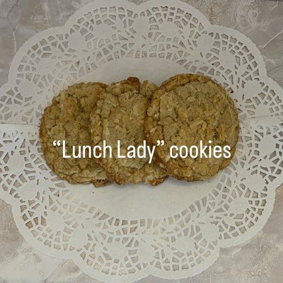 The Lunch Lady Cookies (chewy coconut) 