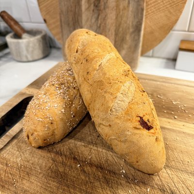 Sun-dried Tomato & Herb Sourdough Baguettes- 2 Pack