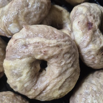 Strawberry White Chocolate Sourdough Bagels
