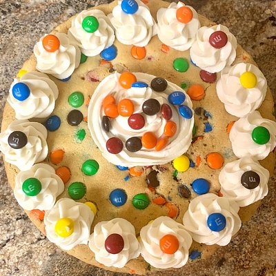 M&M Milk Chocolate Chip Cookie Cake
