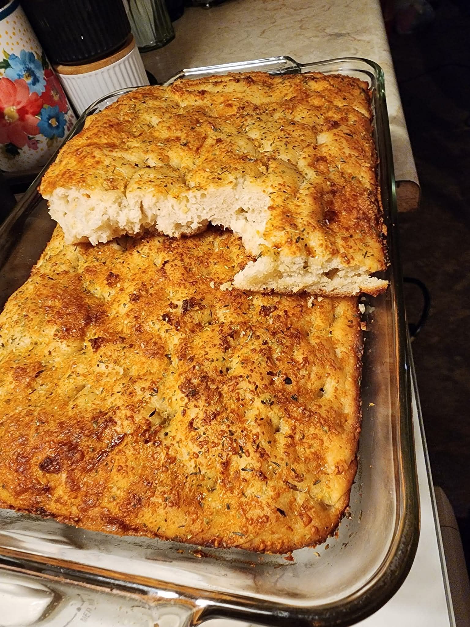 Sourdough Garlic Herb Parmesan Focacia