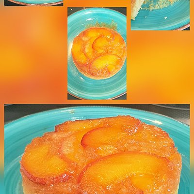 Peach Upside-down Sourdough Cake
