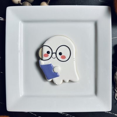 Halloween Large Cookie - Reading Ghost