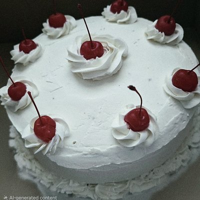 Chocolate Double Layer W/ Buttercream and Maraschino Cherries