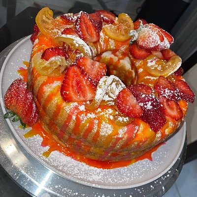 Lemon Strawberry Bundt Cake 🍓🍋 