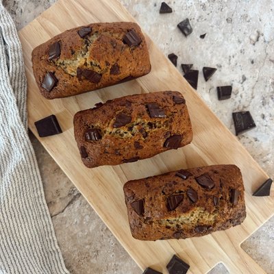 MINI Sourdough Banana Bread with Chocolate Chips