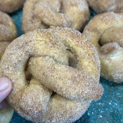 Single Cinnamon Sugar Sourdough Pretzel
