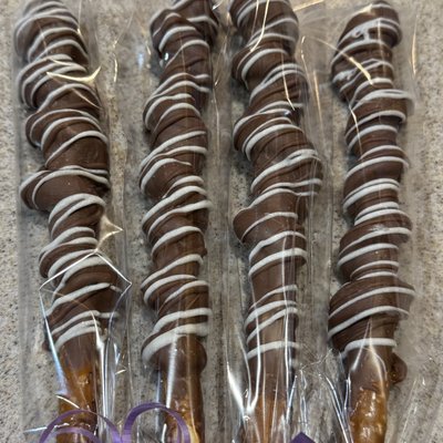 1 Dozen Caramel Wrapped Pretzel Rods