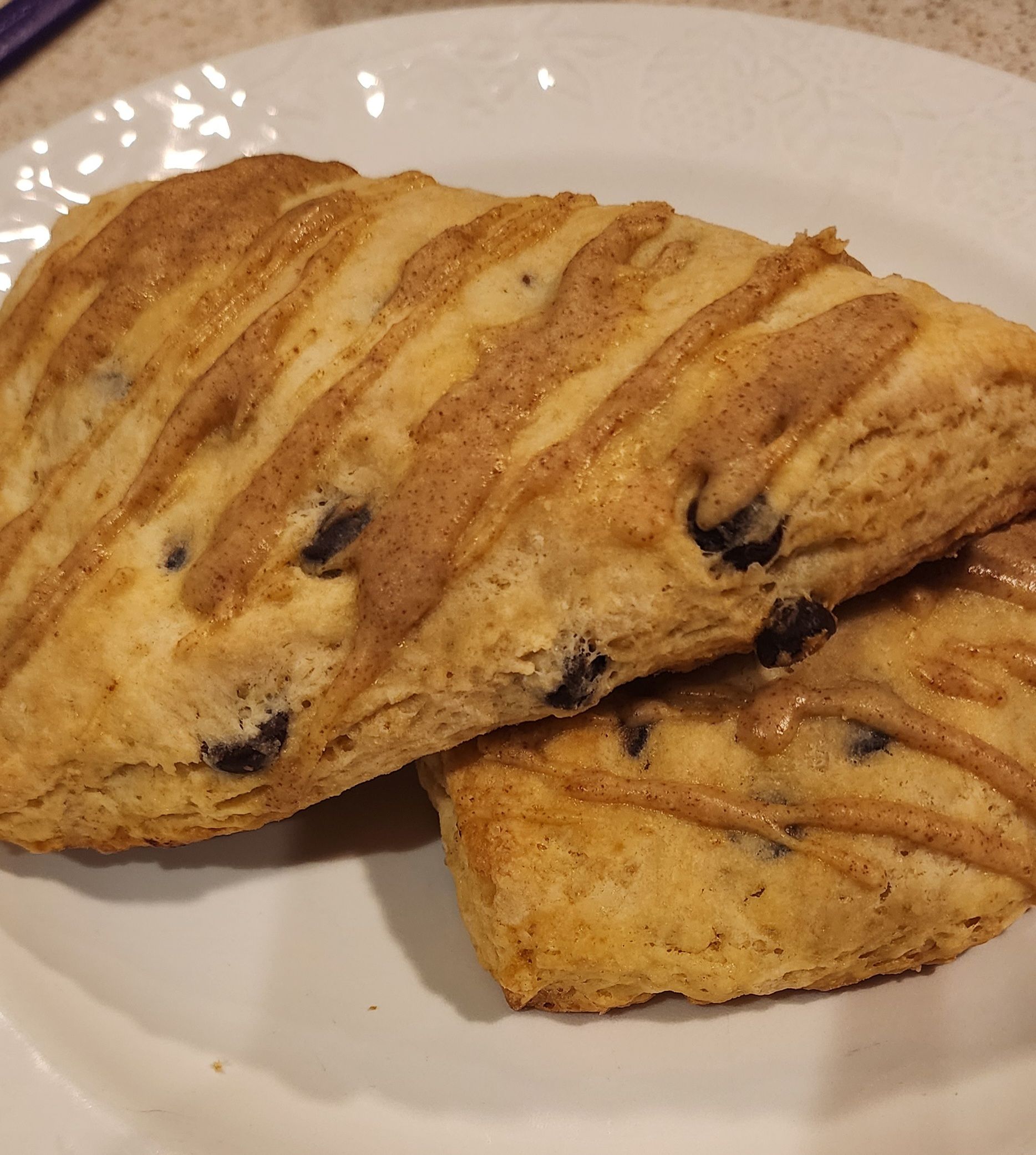 Sourdough Chocolate Chip Scones With Brown Butter Drizzle - 4 Count 