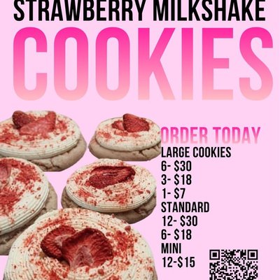 Strawberry Milkshake Cookie (Large 6-Pack) 