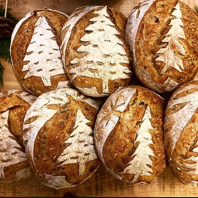 Single Christmas Tree Sourdough Loaf