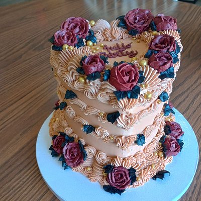 Custom 6 inch 3 layer Heart Cake