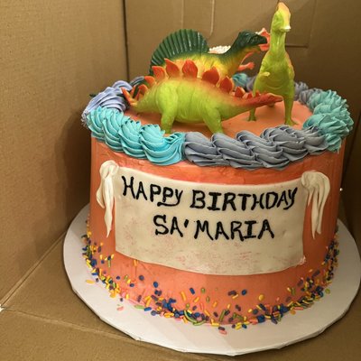 Girl Dinosaur Themed Cake
