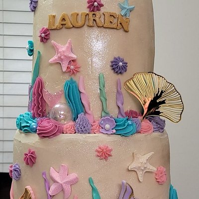 Mermaid Under the Sea 2 Tier Cake