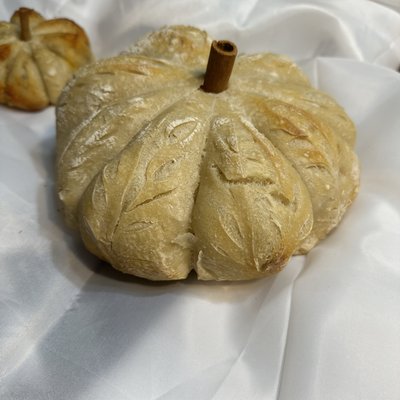 Pumpkin Shaped Artisan Sourdough Bread 