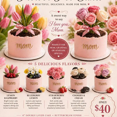 Mothers Day Flower Pot Cakes