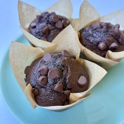 Jumbo Muffins // Sourdough Double Chocolate Espresso Muffins