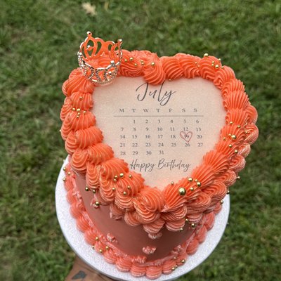 6” Heart Cake - Burn Away