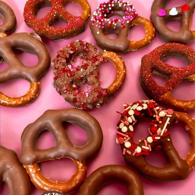 Classic Dipped Jumbo Pretzel Twists - Dozen 