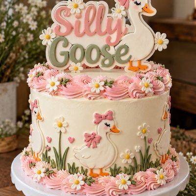 Mother Goose Celebration Cake With Cookies