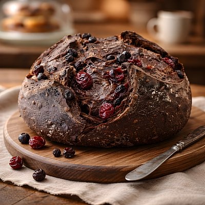 Cherry Double Chocolate Chip Sourdough