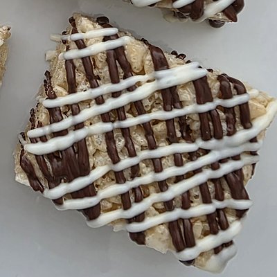 Chocolate Drizzled Rice Krispie Treats