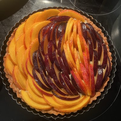 Peach and Plum Tart/tartlet
