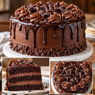 Three Layer Triple Chocolate Full Cake