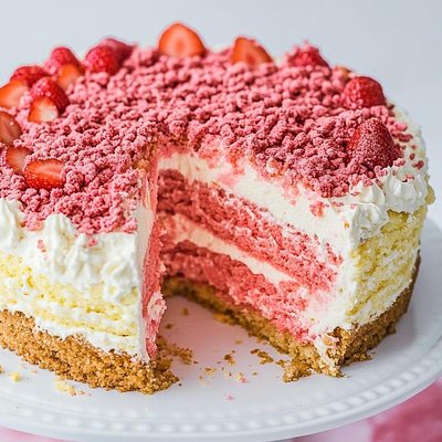 Strawberry Crunch Cake 