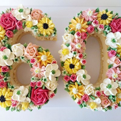 Double Digit Floral Cake 