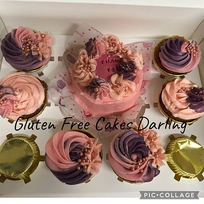 Bento Box, One 4 Inch Cake And 5 Cupcakes 