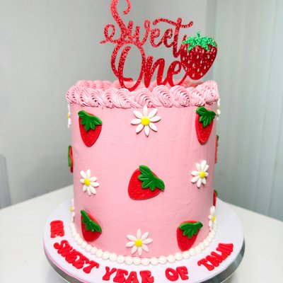 Strawberry Themed Cake 