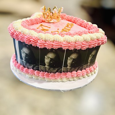 8 Inch Heart Cake With Edible Image (16-20 Servings)