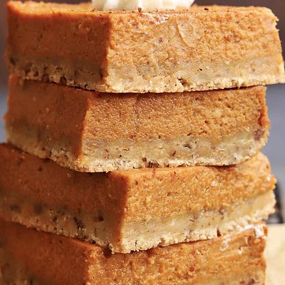 Brown Butter Pecan Pumpkin Pie Bars 