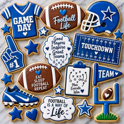 Football Party Set Sugar Cookie