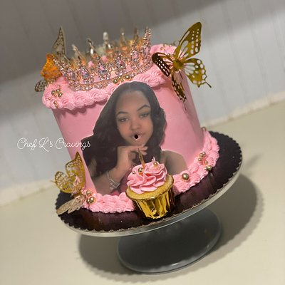 8in Glitter Blow Cake 