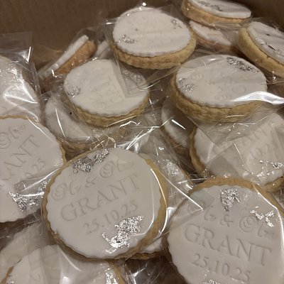 Sugar Biscuits. Fondant Topped 